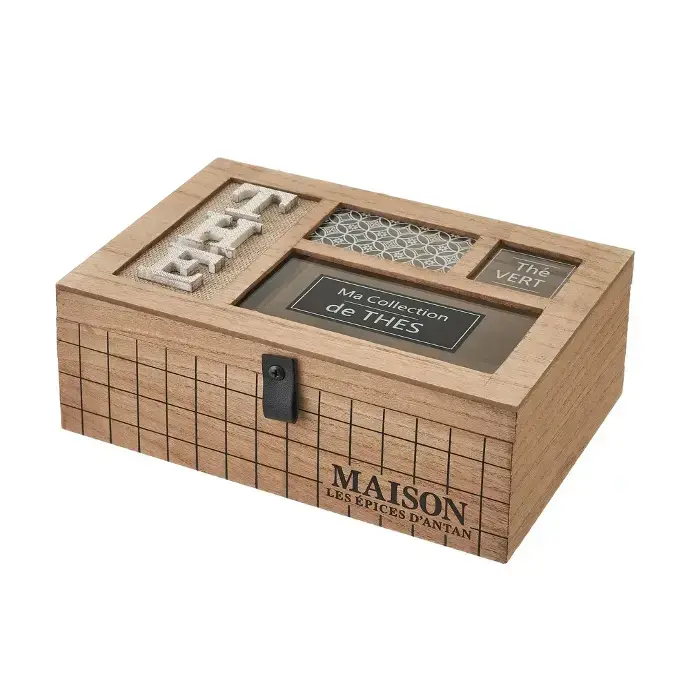 Caja de madera - 2 compartimentos