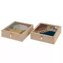 Caja multiuso de madera - 9 compartimentos